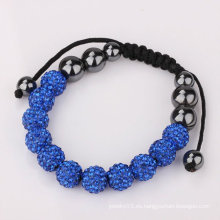 Encanto azul que chispea la pulsera de shambala hecha a mano diy rebordeó la joyería